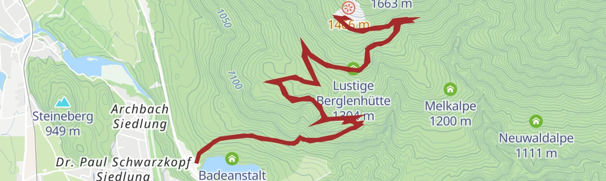 Route map: Zur Dürrenberg Alm | MTB Tour